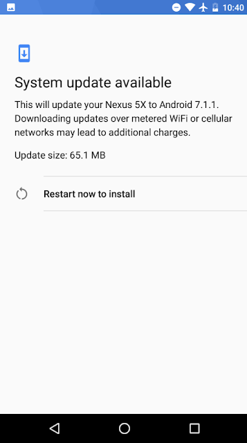 Nexus 5X and Nexus 6P devices on Android Beta Program are now receiving OTA for final 7.1.1 release