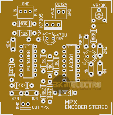 PCB MPX Encoder Stereo Layout Untuk Pemancar di Jalur FM