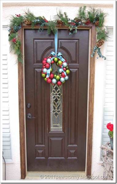 Christmas Bulb Wreat Front Door