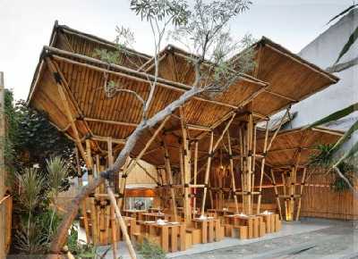 Konsep Sederhana Desain  Warung  Kopi  TRADISIONAL dari Bambu