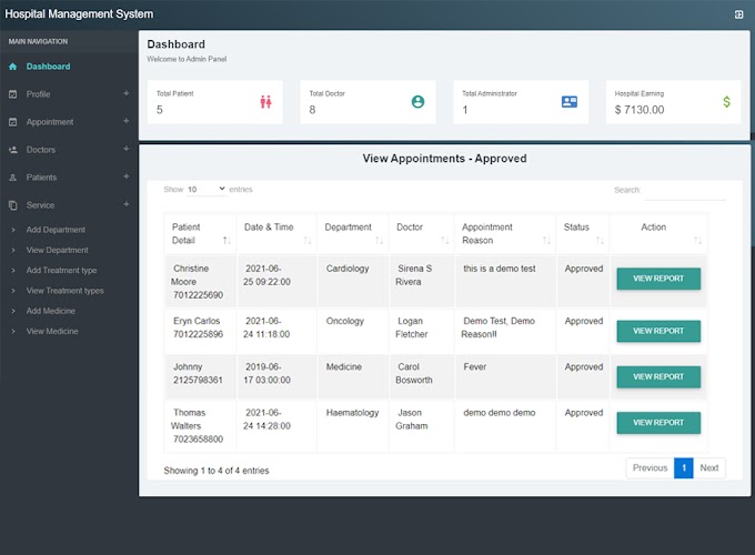 Hospital Management System - Web Application in PHP MySQL