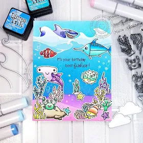 Sunny Studio Stamps: Best Fishes Catch A Wave Dies Magical Mermaids Ocean Themed Punny Birthday Card by Ana Anderson