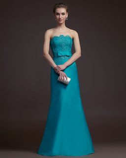  Charming A-line Strapless Beading Bow(s) Lace Floor-length Satin Prom Dresses