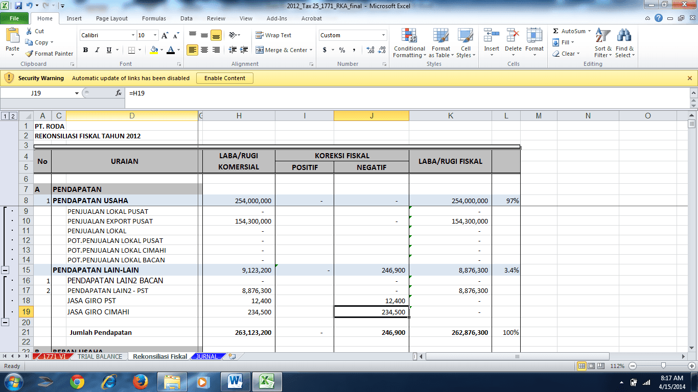 Contoh Laporan Keuangan Pajak - Contoh Hu