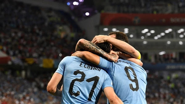 Uruguay eliminó a Portugal con dos goles de Edinson Cavani y se clasificó a los cuartos de final