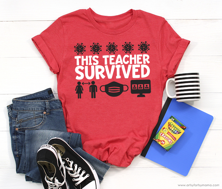 "This Teacher Survived" Shirt with Free Cut File