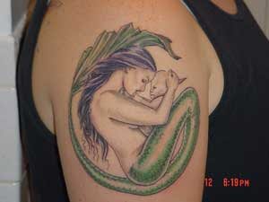 mermaid tattoo for male on hand