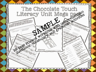 http://www.teacherspayteachers.com/Product/The-Chocolate-Touch-Literacy-Unit-Mega-Pack-1042434