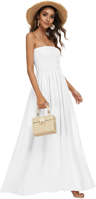 Beautiful White Strapless Maxi Dresses