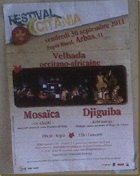 aficha Festenal Occitània velhada del 30 de setembre 2011