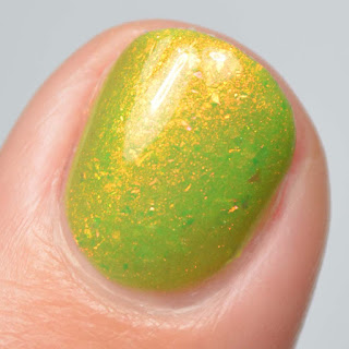 green nail polish with shimmer