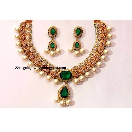 Traditional Ruby,Uncut Diamond Necklace and Haaram
