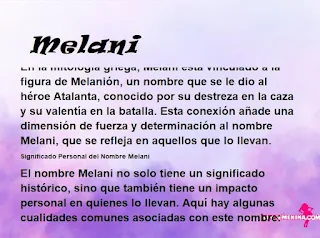 ▷ Significado del nombre Melani