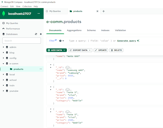 Insert data from mongodb in nodejs