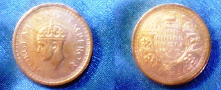 Indian One Rupee Coin 1945