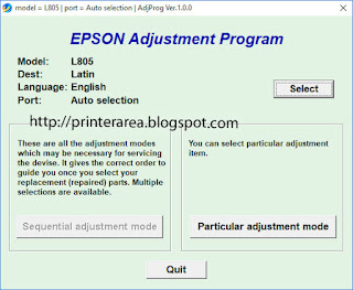 Cara Reset Printer Epson L 805 service Required