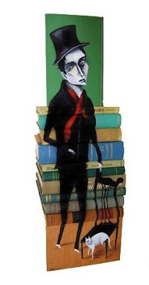 Stacked Book Portraits by Mike Stilkey