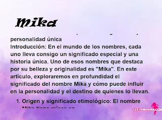 significado del nombre Mika