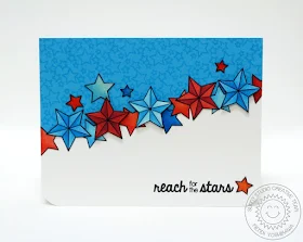 Sunny Studio Stamps: Stars & Stripes Patriotic Reach For The Stars Card by Mendi Yoshikawa
