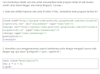 Kode Program dengan PrettyPrint