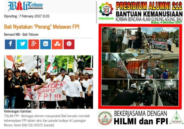 Akhlak Mulia FPI di Bali Air Tuba Dibalas Air Susu 
