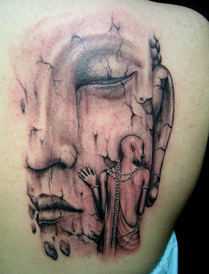 Monk and buddha tattoo design Monk and buddha tattoo design