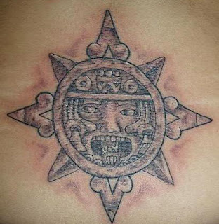Aztec Style Sun Symbol Tattoo Design