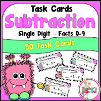  Simple Subtraction Task Cards