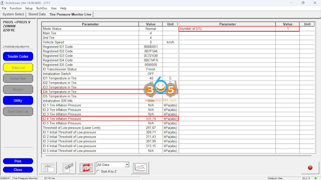 Register Toyota Prius 2015 TPMS with VXDIAG Techstream 8