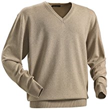 Royal Spencer Herren-Pullover mit V-Ausschnitt aus Kaschmir-Seide, Kaschmirpullover Beige, toller Winterpullover, angenehm zu tragen (Gr: M - XXL)