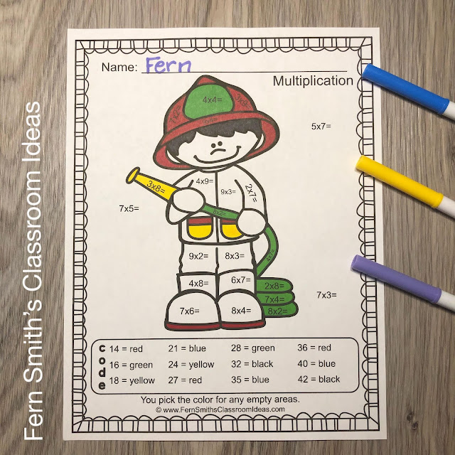 Click Here to Download This Career Themed Community Helpers Color By Number Multiply by 7, 8, & 9 AND Divide by 7, 8, & 9 BUNDLE Today for Your Class!