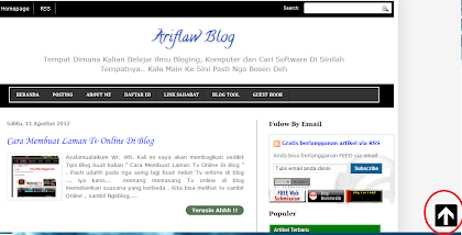 Cara Membuat Tombol Back To Top di Blog