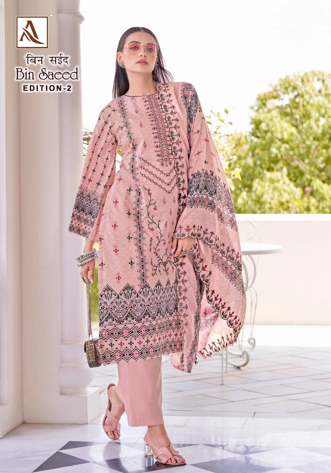 Bin Saeed Edition 2 Alok Cambric Cotton Embroidery Work Karachi Salwar Suits