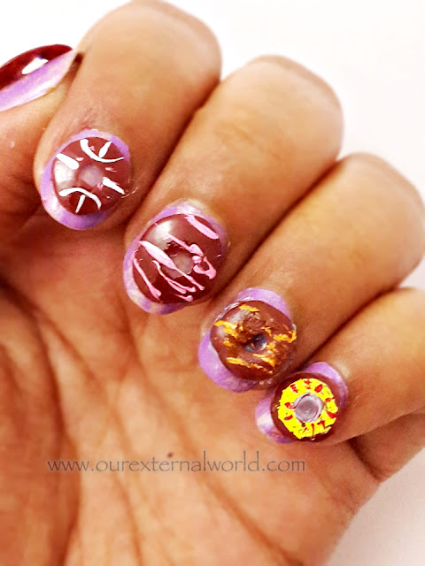 How To Do 3D Donut Nail Art, Dessert nails, donut nails