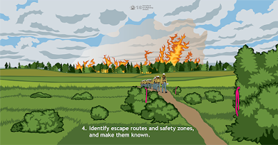 Fire Order #4: Identify escape routes and safety zones and make them known.