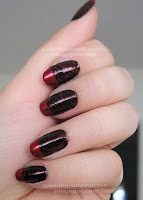 Black w/ red zebra stripes and red tips