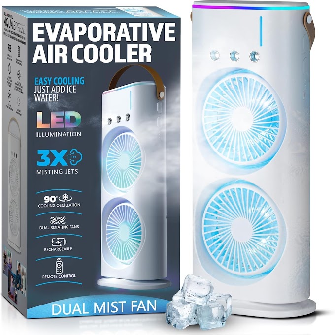 Stay Cool Anywhere with this 4000mAh Rechargeable Oscillating Fan: A Must-Have for 2025.