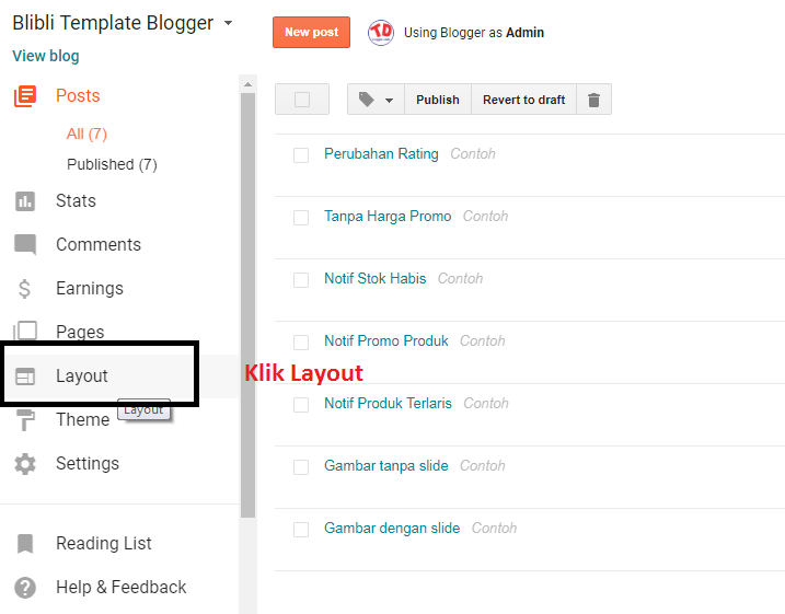 Panduan Setting Template Blibli Blogger