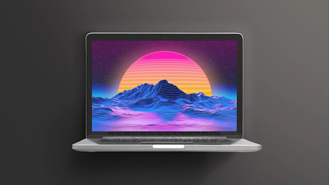 Retro wave mountains of lines stars and sun 5k Ultra HD Wallpaper