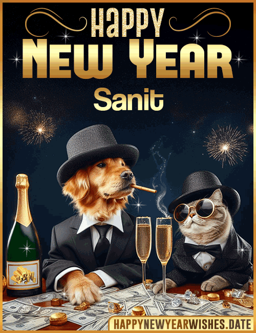 Happy New Year wishes gif Sanit