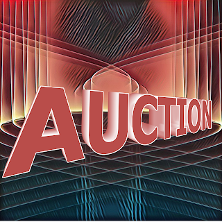 Auction 3d text Abstract Background Red Black