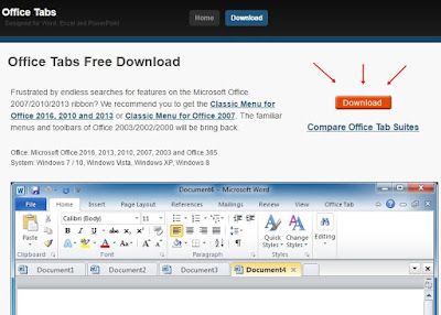 Situs Resmi Microsoft untuk Office Tabs