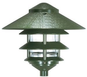 Nuvo 76-636 1 Light 9 Inch Pathway Light Three Louver, Large Hood Green