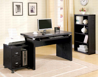 Computer Desk Pc Table Office Furniture Black Glass