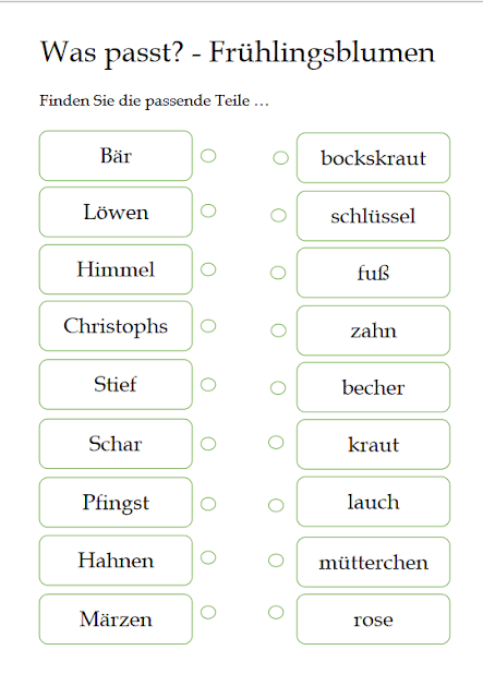 Was passt? - Frühlingsblumen