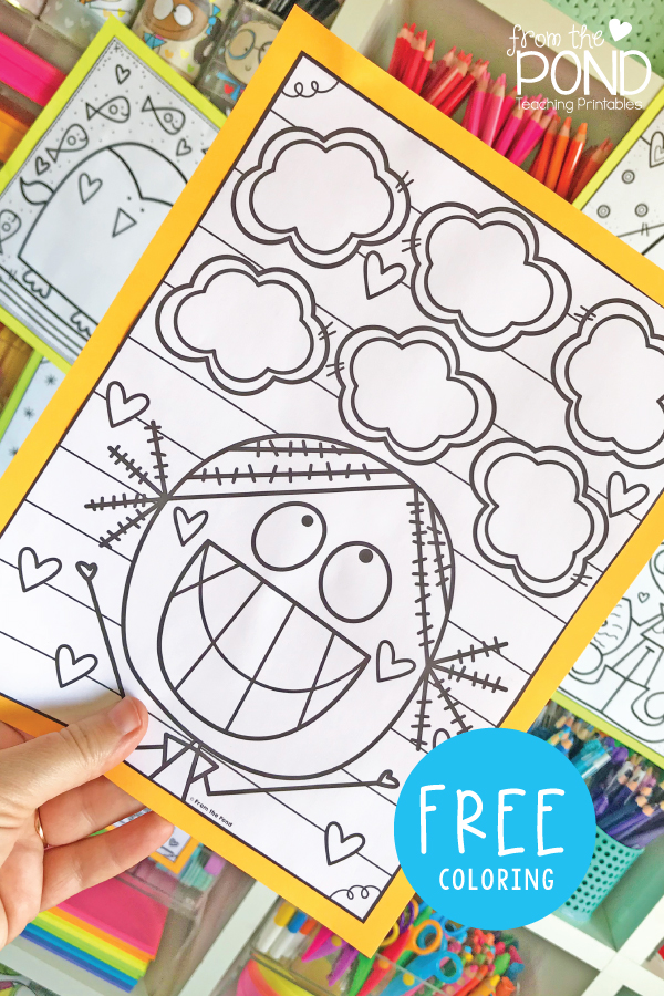 Smiling Girl Thought Bubbles Coloring Page