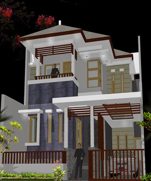  Desain  Rumah  Minimalis  2  Lantai  Pojok Gambar Foto Desain  