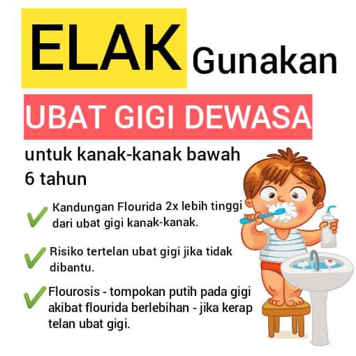Jangan Biar Kanak-Kanak Bawah 6 Tahun Guna Ubat Gigi 