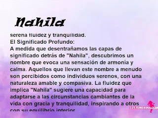 ▷ Significado del nombre Nahila