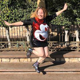 #BoundtoParkHop, Instagram photo challenge, clothing challenge, Disneyland, Disney bounding, Disney bounds, Jamie Allison Sanders, Favorite Show, Main Street Electrical Parade, Akira Mickey Mouse sequin dress, Doc Martens sequin boots